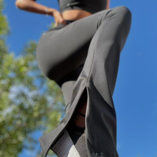 Calza oxford con recortes laterales y en cintura - NEGRO