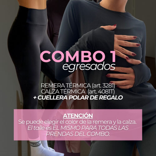 Combo Egresados 1 - Remera Térmica + Calza Térmica + Cuellera Regalo